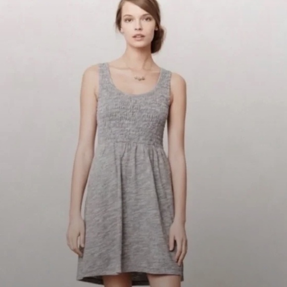 ANTHROPOLOGIE Saturday Sunday Gray Smocked Tank Dress M - Picture 11 of 13